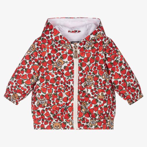 Moschino Baby-Girls Strawberry Print Coat | Childrensalon Outlet