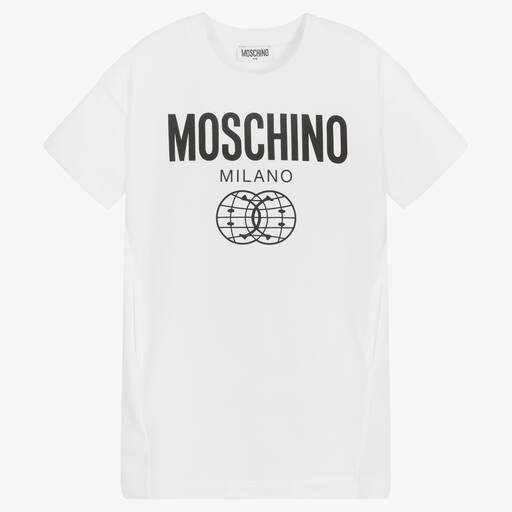 Moschino Кид-Тин-Белое платье из джерси | Childrensalon Outlet