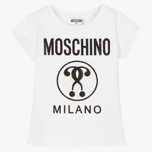 Moschino Кид-Тин-Белая футболка для девочек | Childrensalon Outlet