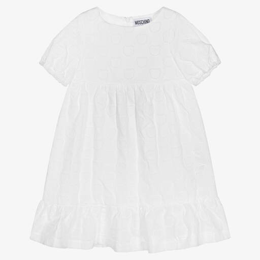 Moschino Kid-Teen-Girls White Teddy Bear Dress | Childrensalon Outlet