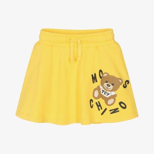 Moschino Kid-Teen-Girls Yellow Cotton Logo Skirt | Childrensalon Outlet