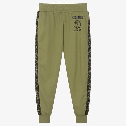Moschino Kid-Teen-Pantalon de jogging vert en coton | Childrensalon Outlet