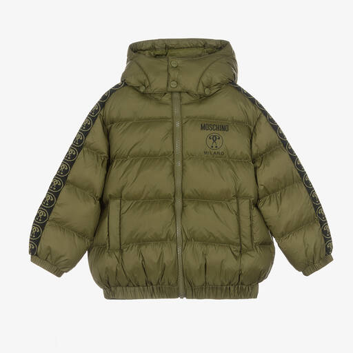 Moschino Kid-Teen-Green Question Mark Puffer Jacket | Childrensalon Outlet