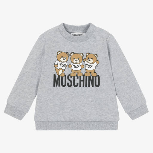 Moschino Baby-سويتشيرت بطبعة تيدي بير قطن جيرسي لون رمادي | Childrensalon Outlet