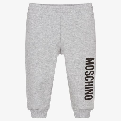 Moschino Baby-Grey Jersey Logo Joggers | Childrensalon Outlet