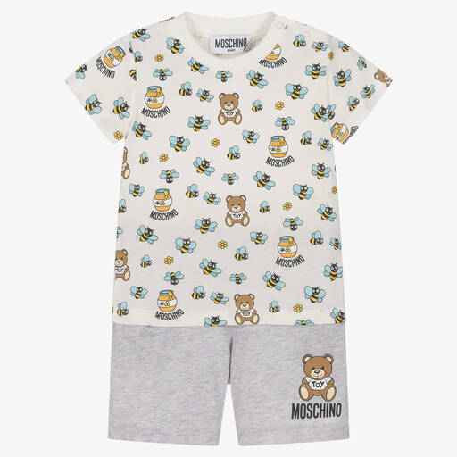 Moschino Baby-Ivory Bear & Bee Shorts Set | Childrensalon Outlet
