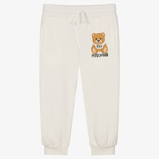Moschino Kid-Teen-Ivory Cotton Jersey Joggers | Childrensalon Outlet