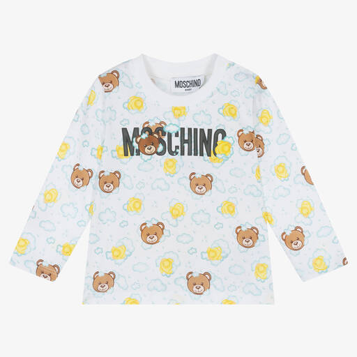 Moschino Baby-Ivory Cotton Logo Top | Childrensalon Outlet