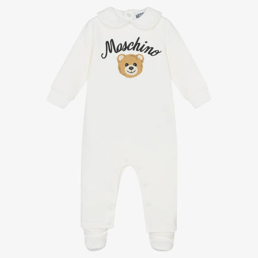 Moschino Baby-أفرول بيبي غرو بطبعة تيدي بير قطن لون عاجي للأطفال | Childrensalon Outlet