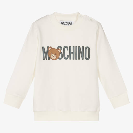Moschino Baby-سويتشيرت قطن جيرسي لون عاجي للأطفال | Childrensalon Outlet
