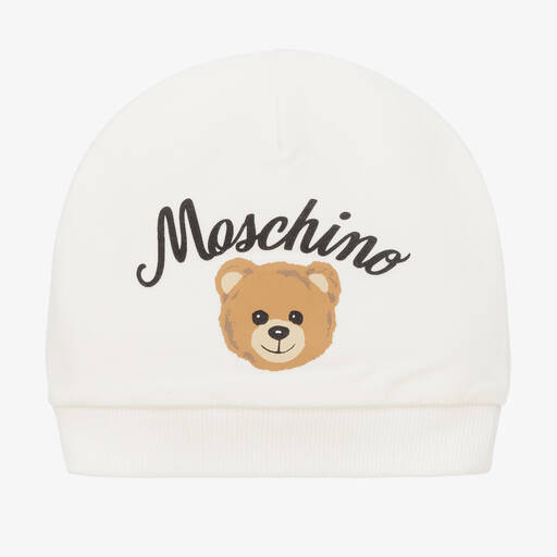 Moschino Baby-Ivory Teddy Bear Baby Hat | Childrensalon Outlet