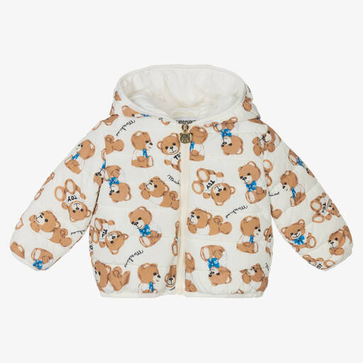 Moschino Baby-Ivory Teddy Bear Puffer Jacket | Childrensalon Outlet