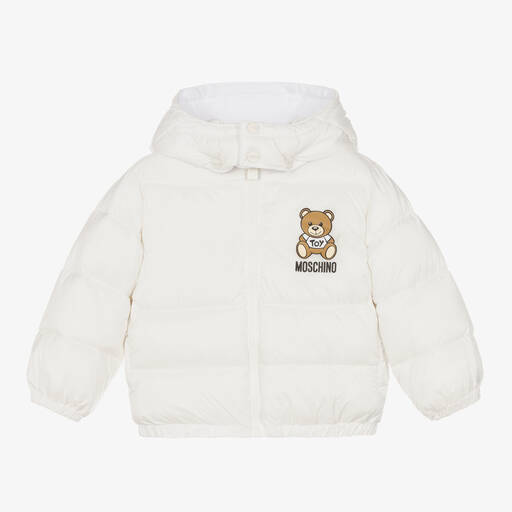 Moschino Baby-Ivory Teddy Bear Puffer Jacket | Childrensalon Outlet