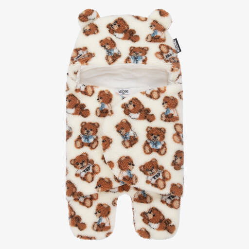 Moschino Baby-Ivory Teddy Fleece Nest (76cm) | Childrensalon Outlet