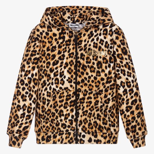 Moschino Kid-Teen-Leopard Print Zip-Up Top | Childrensalon Outlet