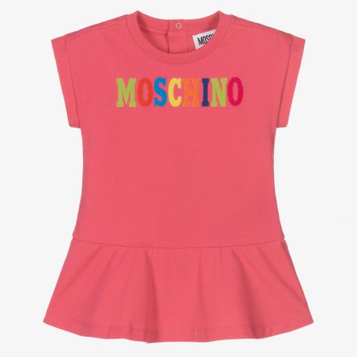 Moschino Baby-Pink Cotton Jersey Dress | Childrensalon Outlet