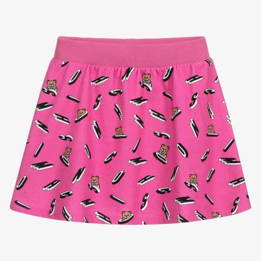 Moschino Kid-Teen-Pink Cotton Jersey Skirt | Childrensalon Outlet
