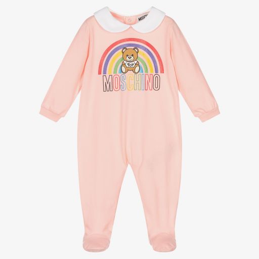 Moschino Baby-بيبي غرو قطن لون زهري باهت للمولودات | Childrensalon Outlet