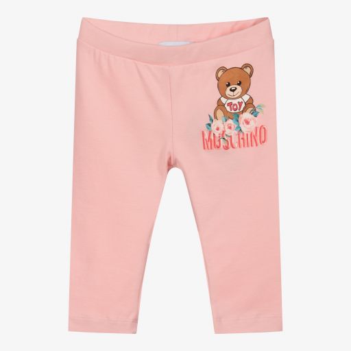 Moschino Baby-Розовые легинсы с цветами | Childrensalon Outlet