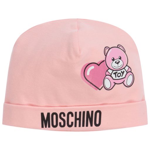 Moschino Baby-قبعة قطن جيرسي لون زهري للمولودات | Childrensalon Outlet