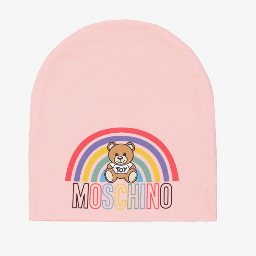 Moschino Baby-قبعة قطن جيرسي لون زهري للمولودات | Childrensalon Outlet