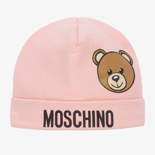 Moschino Baby-قبعة بطبعة تيدي بير لون زهري للأطفال | Childrensalon Outlet