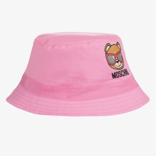 Moschino Baby-Pink Teddy Bear Bucket Hat | Childrensalon Outlet