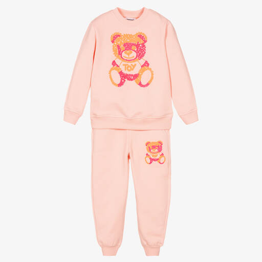 Moschino Kid-Teen-Pink Teddy Bear Logo Tracksuit | Childrensalon Outlet