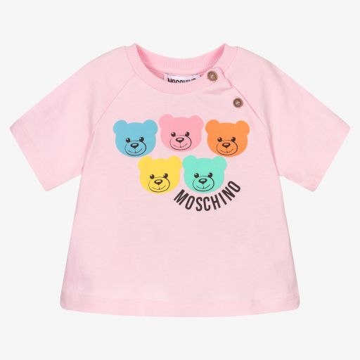 Moschino Baby-Pink Teddy Bears T-Shirt | Childrensalon Outlet