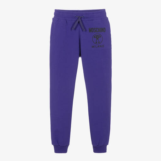 Moschino Kid-Teen-Purple Cotton Logo Joggers | Childrensalon Outlet