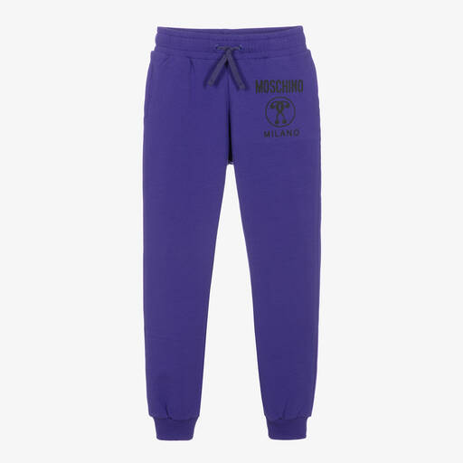 Moschino Kid-Teen-Purple Cotton Logo Joggers | Childrensalon Outlet