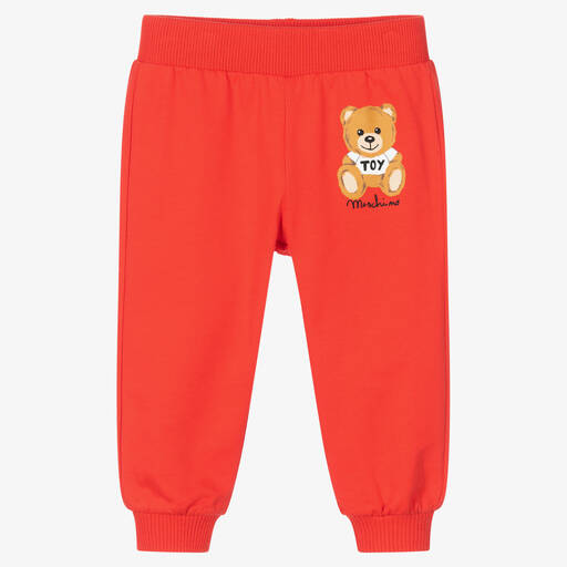 Moschino Baby-Red Cotton Logo Joggers | Childrensalon Outlet