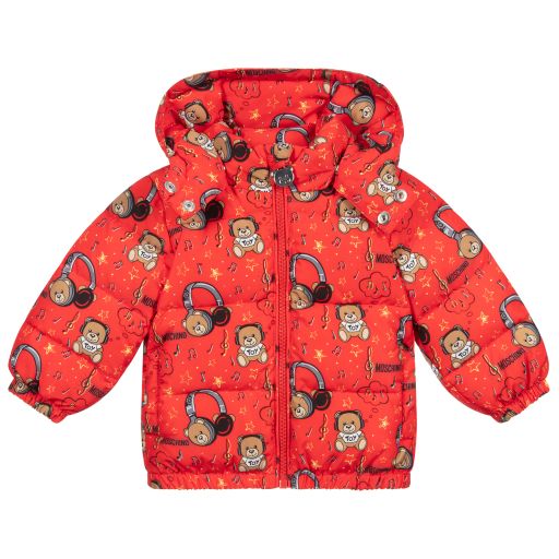 Moschino Baby-Red Down Puffer Coat | Childrensalon Outlet