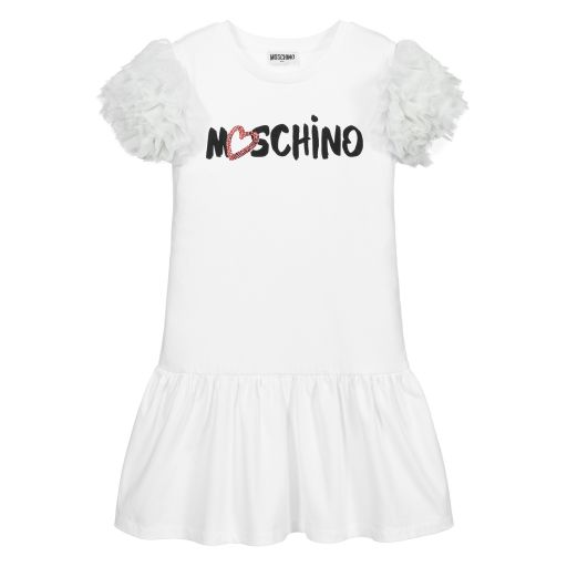 Moschino Kid-Teen-Sparkly Puff Sleeve Dress  | Childrensalon Outlet