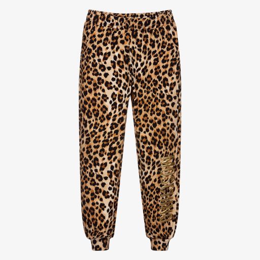 Moschino Kid-Teen-Beige Leoparden-Jogginghose | Childrensalon Outlet