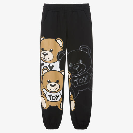 Moschino Kid-Teen-Teen Black Cotton Montage Teddy Joggers | Childrensalon Outlet