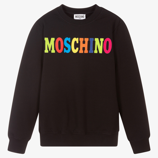 Moschino Kid-Teen-Sweat noir en coton Ado | Childrensalon Outlet
