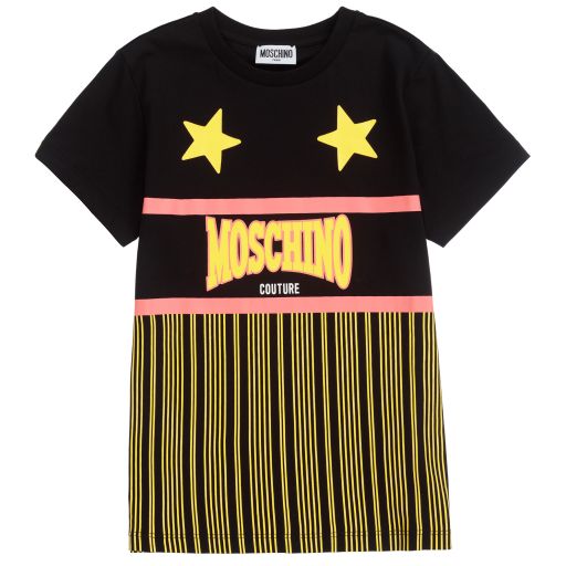 Moschino Kid-Teen-T-shirt noir à logo Ado | Childrensalon Outlet