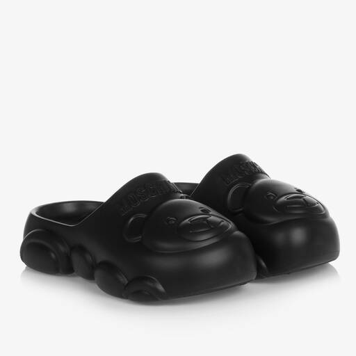 Moschino Kid-Teen-صندل كلوغ مطاط لون أسود تينز | Childrensalon Outlet