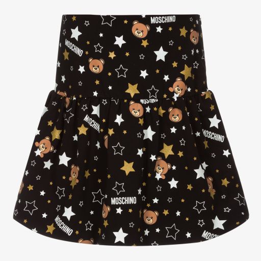 Moschino Kid-Teen-Teen Black Teddy Stars Skirt | Childrensalon Outlet