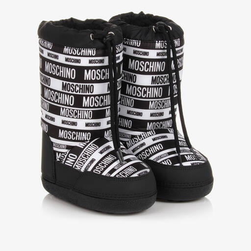 Moschino Kid-Teen-Teen Black & White Snow Boots | Childrensalon Outlet
