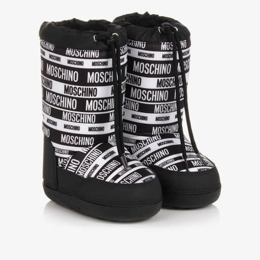 Moschino Kid-Teen-Teen Winterstiefel Schwarz/Weiß | Childrensalon Outlet