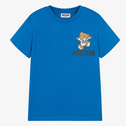 Moschino Kid-Teen-Teen Blue Cotton Teddy Bear T-Shirt | Childrensalon Outlet