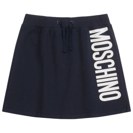 Moschino Kid-Teen-Синяя мини-юбка с логотипом для подростков | Childrensalon Outlet