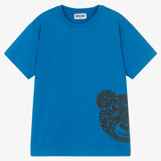 Moschino Кид-Тин-Голубая футболка с медвежонком | Childrensalon Outlet