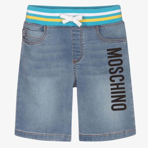 Moschino Kid-Teen-Teen Blue Teddy Logo Shorts | Childrensalon Outlet
