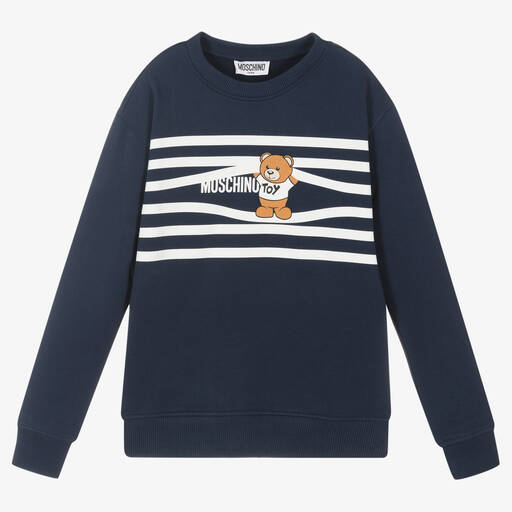Moschino Kid-Teen-Blaues Teen Sweatshirt mit Teddy-Motiv | Childrensalon Outlet