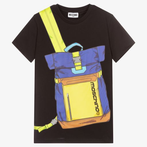 Moschino Kid-Teen-Schwarzes Teen Baumwoll-T-Shirt (J) | Childrensalon Outlet