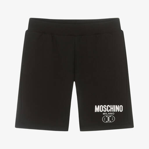 Moschino Kid-Teen-Teen Boys Black Double Smiley Logo Shorts | Childrensalon Outlet