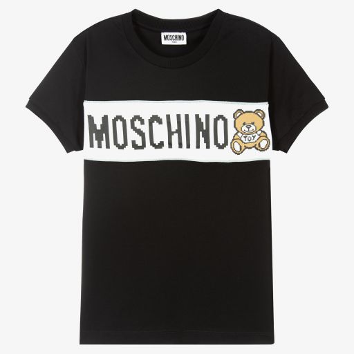 Moschino Kid-Teen-T-shirt noir Teddy Ado garçon | Childrensalon Outlet